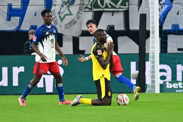Soccer I Men I 1 Bundesliga l Hamburger SV Borussia Dortmund I 10 Matchday I Season 2025 2026 I HSV I 08 11 2025 I v l Lokonga Albert Sambi HSV , Guirassy Serhou Bor Dortmund , Capaldo Nicolas HSV , Sportplatz Volksparkstadion, Stellingen Hamburg Germany