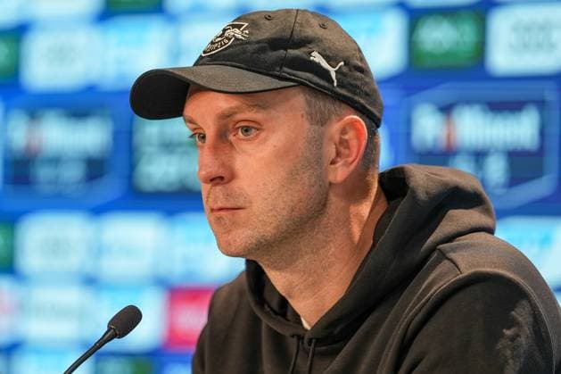 Soccer Bundesliga, Matchday 10, TSG Hoffenheim RB Leipzig on 08 11 2025 in Sinsheim PreZero Arena , Germany, Season 2025 2026 DFL REGULATIONS PROHIBIT ANY USE OF PHOTOGRAPHS AS IMAGE SEQUENCES AND OR QUASI VIDEO Ole Werner Coach, RBL in focus at the PK after the match Sinsheim PreZero Arena Germany Copyright: xChristophxKinzingerx
