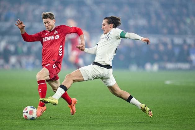 08 11 2025, Football, 1 Bundesliga, 11 Matchday Season 2025 2026, Borussia Mönchengladbach 1 FC Köln, Florian Kainz 1 FC Köln , Rocco Reitz Borussia Mönchengladbach xRHR FOTO TKx Copyright: RHR-FOTOx RHR-FOTO TK