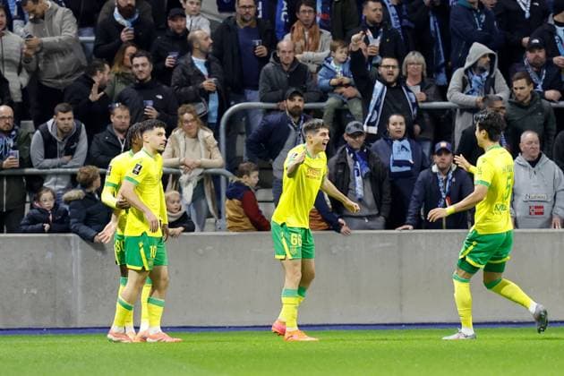 Le Havre v FC Nantes - Ligue 1 McDonald s 2025 2026 10 Matthis ABLINE (fcn) - 66 Louis LEROUX (fcn) during the Ligue 1 McDonald s match between Le Havre and Nantes at Stade Oceane on November 8, 2025 in Le Havre, France. Le Havre France  Copyright: xFEPx 776348193