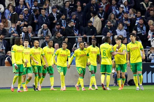 Le Havre v FC Nantes - Ligue 1 McDonald s 2025 2026 78 Tylel TATI (fcn) - 10 Matthis ABLINE (fcn) - 19 Youssef EL ARABI (fcn) - 80 Junior MWANGA (fcn) - 98 Kelvin AMIAN (fcn) - 11 Bahereba GUIRASSY (fcn) - 66 Louis LEROUX (fcn) - 05 Kwon HYEOK KYU (fcn) during the Ligue 1 McDonald s match between Le Havre and Nantes at Stade Oceane on November 8, 2025 in Le Havre, France. Le Havre France  Copyright: xFEPx 776348193