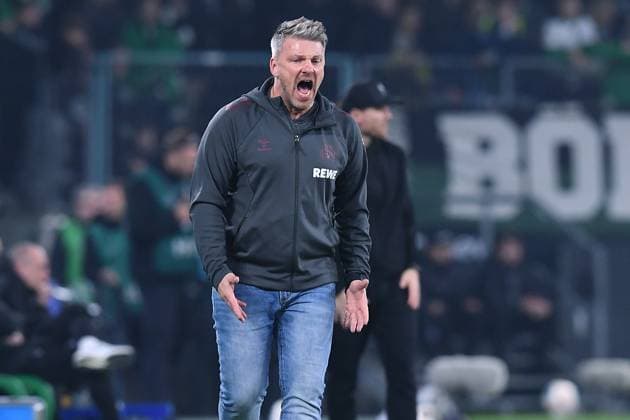 Soccer 1 Bundesliga 10 Matchday Borussia Mönchengladbach 1 FC Köln on 08 11 2025 at Borussia Park in Mönchengladbach Lukas Kwasniok Coach Head Coach Cologne DFL regulations prohibit any use of photographs as image sequences and or quasi video xRx