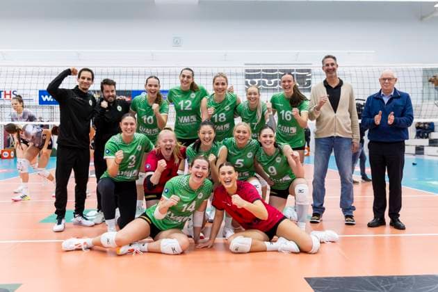 DVV Cup Round of 16 Womens Black and White Erfurt vs Black and White Erfurt vs USC Münster Erfurt 08 11 2025 Winner photo USC Münster DVV Cup Round of 16 Womens Black and White Erfurt vs Black and White Erfurt vs USC Münster Riethsporthalle Erfurt 08 11 2025 Copyright: xBEAUTIFULxSPORTS Duehringx