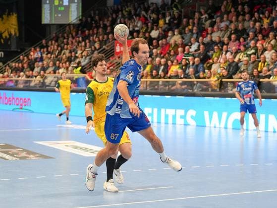 Maxim Schalles TV Grosswallstadt, 87 alone in front of goal VfL Eintracht Hagen vs TV Grosswallstadt, Handball, 2 Bundesliga, Matchday 10, Season 2025 2026, 08 11 2025 VfL Eintracht Hagen vs TV Grosswallstadt, Handball, 2 Bundesliga, Matchday 10, Season 2025 2026, 08 11 2025 Hagen Copyright: xEibner-Pressefoto DamianxKruczynx EP_DKI