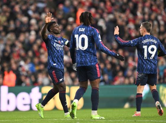 Bukayo Saka of Arsenal celebrates scoring their first goal Sunderland v Arsenal, Premier League, Football, Stadium of Light, Sunderland, UK - 08 Nov 2025Sunderland Stadium of Light United Kingdom EDITORIAL USE ONLY No use with unauthorised audio, video, data, fixture lists, club league logos or live services. Online in-match use limited to 120 images, no video emulation. No use in betting, games or single club league player publications. Copyright: xRichardxLee Shutterstockx 15702163aw