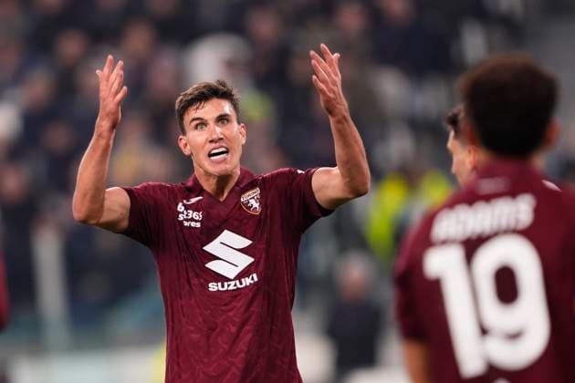 Torino™s Cesare Casadei during the Serie A soccer match between Juventus Fc and Torino Fc at the Juventus Stadium in Turin, north west Italy - November 08, 2025. - Soccer  Copyright: xFabioxFerrari LaPressex