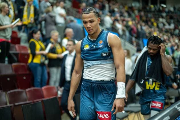 Nicholas Tischler EWE Baskets Oldenburg, 11 , GER, MHP RIESEN Ludwigsburg vs EWE Baskets Oldenburg, easycredit BBL, Basketball, Bundesliga, Matchday 7, Season 2025 2026, 08 11 2025, GER, MHP RIESEN Ludwigsburg vs EWE Baskets Oldenburg, easycredit BBL, Basketball, Bundesliga, Matchday 7, Season 2025 2026, 08 11 2025 Ludwigsburg Copyright: xEibner-Pressefoto SaschaxWaltherx EP_EER