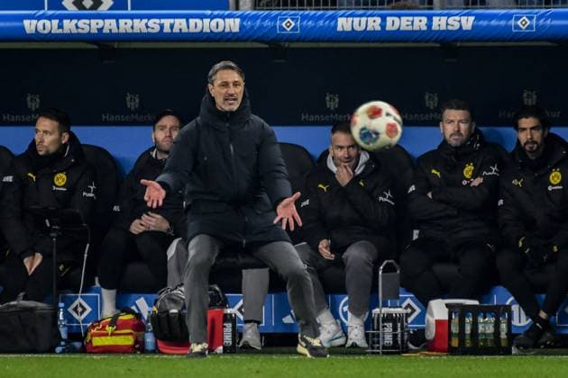 Niko Kovac coach BVB is angry Germany , Hamburg , Volksparkstadion , Football , 1 Bundesliga , Hamburger SV Borussia Dortmund