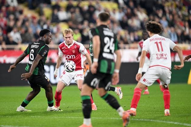 AS Monaco v RC Lens - Ligue 1 McDonald s 2025 2026 14 Mika BIERETH (asm) during the Ligue 1 McDonald s match between Monaco and Lens at Stade Louis II on November 8, 2025 in Monaco, Monaco. Monaco Monaco  Copyright: xFEPx 776410945