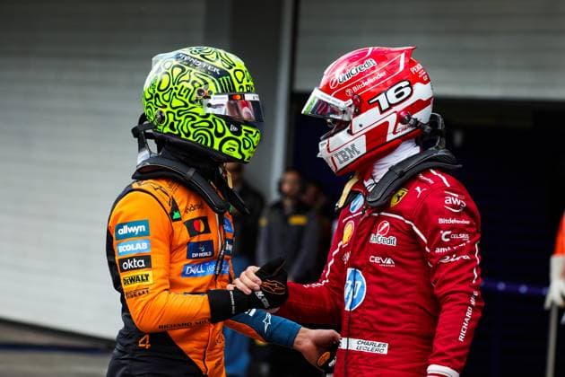 F1 - SAO PAULO GRAND PRIX 2025 NORRIS Lando (gbr), McLaren F1 Team MCL39, LECLERC Charles (mco), Scuderia Ferrari SF-25, portrait during the 2025 Formula 1 Grande Premio de Sao Paulo, 2025 Sao Paulo Grand Prix, 21th round of the 2025 FIA Formula One World Championship, WM, Weltmeisterschaft from November 7 to 9, 2025 on the Interlagos, in Sao Paulo, Brazil - Sao PauloBrazil Copyright: xFLORENTxGOODENx
