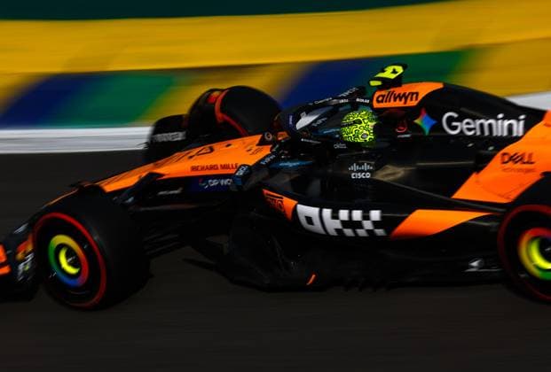 F1 - SAO PAULO GRAND PRIX 2025 04 NORRIS Lando (gbr), McLaren F1 Team MCL39, action during the 2025 Formula 1 Grande Premio de Sao Paulo, 2025 Sao Paulo Grand Prix, 21th round of the 2025 FIA Formula One World Championship, WM, Weltmeisterschaft from November 7 to 9, 2025 on the Interlagos, in Sao Paulo, Brazil - Sao PauloBrazil  Copyright: xDPPIx