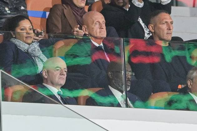 Gianni Infantino, president of FIFA, Pierluigi Collina and Marco Materazzi during the FIFA U17, U 17 Women s World Cup Morocco 2025, 1st - 2nd place match between Korea DOR and Netherlands in Rabat, Morocco, on November 8, 2025, at the Olympic Stadium  Copyright: xAndreaxAmato IPAxSportx xipa-agency.netx xx IPA_67712163 IPA_Agency_IPA67712163