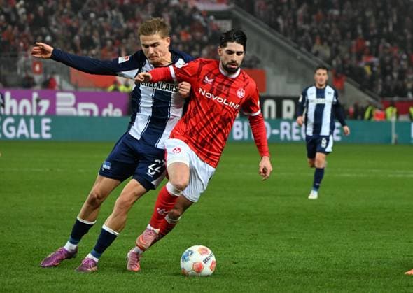 Soccer 2 Bundesliga Season 2025 26 1 FC Kaiserslautern 08 11 2025 Fritz Walter Stadion 1 FC Kaiserslautern fck Hertha BSC Berlin hertha 0 1 Marten WINKLER Hertha BSC Berlin , li Semih SAHIN 1 FC Kaiserslautern 1 FC Kaiserslautern