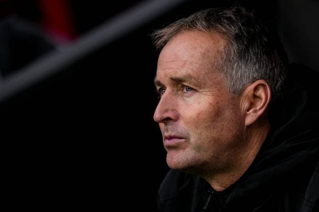 LEVERKUSEN, GERMANY - NOVEMBER 8: Bayer 04 Leverkusen head coach Kasper Hjulmand looks on prior to the Bundesliga match between Bayer 04 Leverkusen and 1. FC Heidenheim 1846 at BayArena on November 8, 2025 in Leverkusen, Germany. (Photo by Rene Nijhuis) SPO  Copyright: xRenexNijhuis