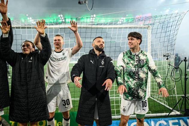 MOENCHENGLADBACH, GERMANY - 8 NOVEMBER, 2025: Rocco Reitz, Nico Elvedi, Franck Honorat, Philipp Sander - The football match of Bundesliga Borussia Moenchengladbach vs 1. FC Koeln at Borussia Park.  Copyright: xVITALIIxKLIUIEVx