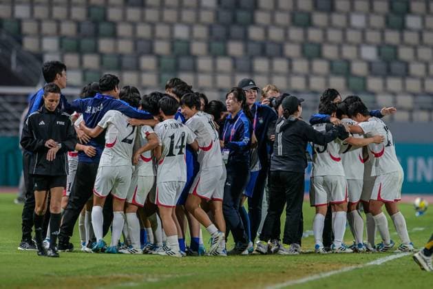 Korea DPR celebrates 3-0 victory FIFA U17, U 17 Women s World Cup Morocco 2025, 1st - 2nd place match between Korea DOR and Netherlands in Rabat, Morocco, on November 8, 2025, at the Olympic Stadium  Copyright: xAndreaxAmato IPAxSportx xipa-agency.netx xx IPA_67719258 IPA_Agency_IPA67719258