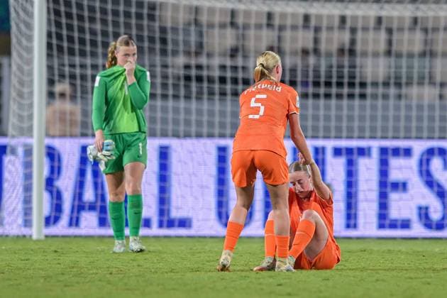 Netherlands expresses disappointment after the 3-0 FIFA U17, U 17 Women s World Cup Morocco 2025, 1st - 2nd place match between Korea DOR and Netherlands in Rabat, Morocco, on November 8, 2025, at the Olympic Stadium  Copyright: xAndreaxAmato IPAxSportx xipa-agency.netx xx IPA_67719290 IPA_Agency_IPA67719290