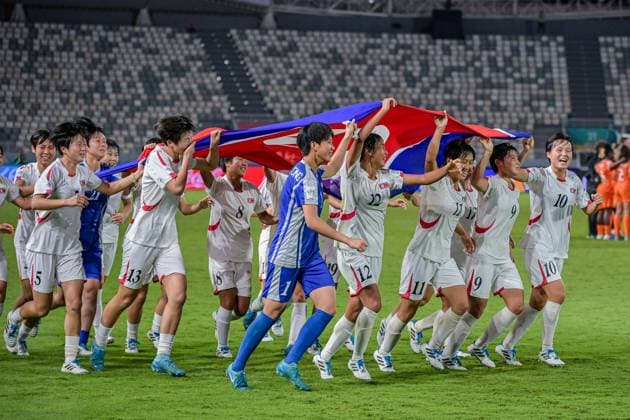 Korea DPR celebrates 3-0 victory FIFA U17, U 17 Women s World Cup Morocco 2025, 1st - 2nd place match between Korea DOR and Netherlands in Rabat, Morocco, on November 8, 2025, at the Olympic Stadium  Copyright: xAndreaxAmato IPAxSportx xipa-agency.netx xx IPA_67719384 IPA_Agency_IPA67719384