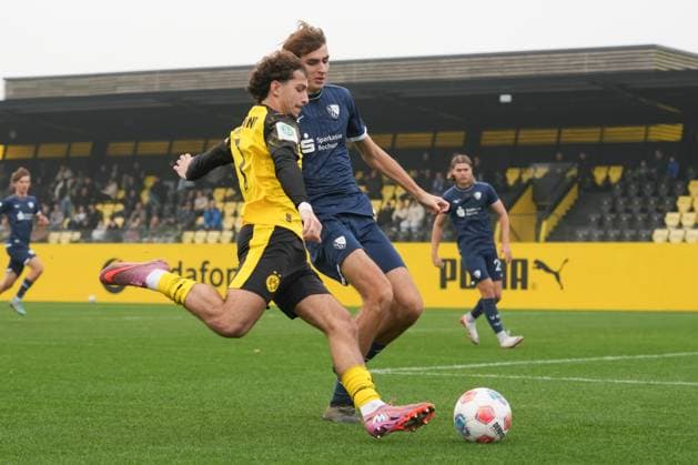 Sunday, 09 11 2025 Season 2025 2026 Round of 16 DFB Cup for Juniors at BVB Fußballpark Hohenbuschei, Dortmund, Germany BV Borussia Dortmund U19 VfL Bochum U19 Taycan Macid Etcibasi BVB