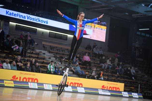 2025 UCI Indoor Cycling World Championships, indoor cycling, artistic cycling, Katerina Vosickova, on November 9, 2025, Goppingen, Germany. (CTKxPhoto JanxBrychta) CTKPhotoF202511090277401  CTKPhotoF202511090277401