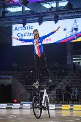 2025 UCI Indoor Cycling World Championships, indoor cycling, artistic cycling, Katerina Vosickova, on November 9, 2025, Goppingen, Germany. (CTKxPhoto JanxBrychta) CTKPhotoF202511090277701  CTKPhotoF202511090277701