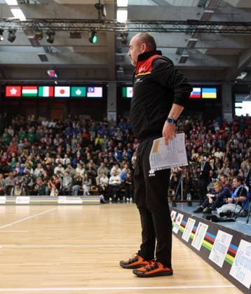 BAU 09 11 2025 Göppingen Artistic Cycling UCI Indoor Cycling World Championships 2025, national coach Dieter Maute GER