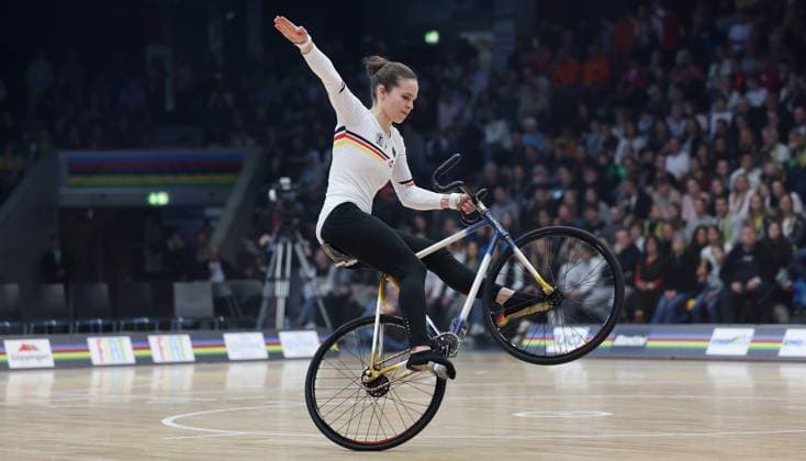 BAU 09 11 2025 Göppingen Artistic Cycling UCI Indoor Cycling World Championships 2025, Single Woman Qualification, f l Veronika Koch GER