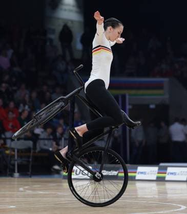 BAU 09 11 2025 Göppingen Artistic Cycling UCI Indoor Cycling World Championships 2025, Single Woman Qualification, Jana Pfann GER