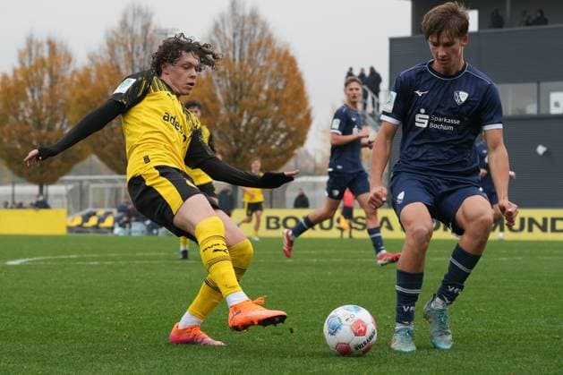 Sunday, 09 11 2025 Season 2025 2026 Round of 16 DFB Cup Junior at BVB Football Park Hohenbuschei, Dortmund, Germany BV Borussia Dortmund U19 VfL Bochum U19 Justin Hoy BVB