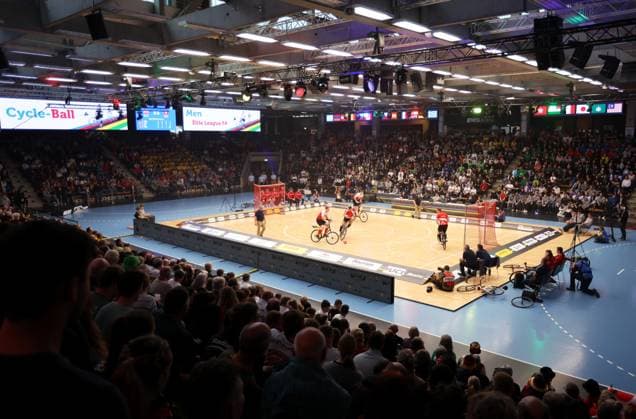 BAU 09 11 2025 Göppingen Artistic Cycling UCI Indoor Cycling World Championships 2025, Feature Overview, Cycle Ball AUT vs SUI