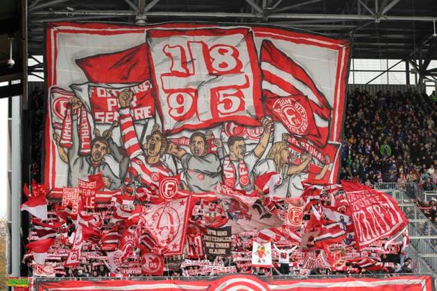 Photo the fans from Düsseldorf create atmosphere Football 2 Bundesliga , Matchday 12 on Sun 09 11 2025 Holstein Kiel Fortuna Düsseldorf