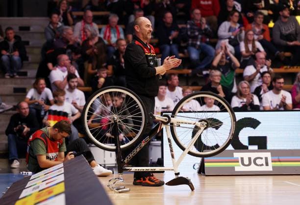 BAU 09 11 2025 Göppingen Artistic Cycling UCI Indoor Cycling World Championships 2025, national coach Dieter Maute GER