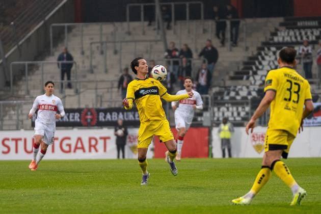 Jeremias Lorch Alemannia Aachen, 06 , VFB Stuttgart II vs Alemannia Aachen, Football, 3 Liga, Matchday 14, Season 2025 2026, 09 11 2025 VFB Stuttgart II vs Alemannia Aachen, Football, 3 Liga, Matchday 14, Season 2025 2026, 09 11 2025 Aspach Copyright: xEibner-Pressefoto PhilipxZieglerx EP_PZR