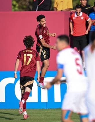 Football, Junior U 17 World Cup 2025 Preliminary Round 09 11 2025 Group D Belgium Tunisia JUBEL Belgium Goalscorer 1 0 Noah Fernandez Center