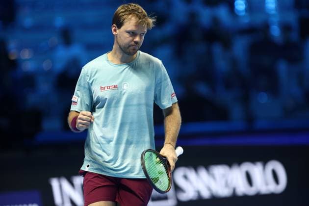 Tim Puetz (Germany) gestures, Day 1, Nitto ATP, Tennis Herren Finals 2025, INALPI Arena, November 9, 2025, Turin, Italy.