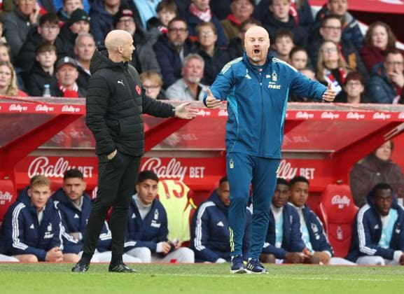 Sean Dyche Manager of Nottingham Forest reacts. Nottingham Forest v Leeds United, Premier League, Football, City Ground, Nottingham, UK - 09 Nov 2025Nottingham City Ground United Kingdom EDITORIAL USE ONLY No use with unauthorised audio, video, data, fixture lists, club league logos or live services. Online in-match use limited to 120 images, no video emulation. No use in betting, games or single club league player publications.  Copyright: xRyanxBrowne Shutterstockx 15702262ci