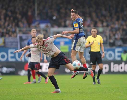 Photo Jesper Norman DALAND Fortuna vs Adrian Kapralik Kiel Soccer 2 Bundesliga , Matchday 12 on Sun 09 11 2025 Holstein Kiel Fortuna Düsseldorf