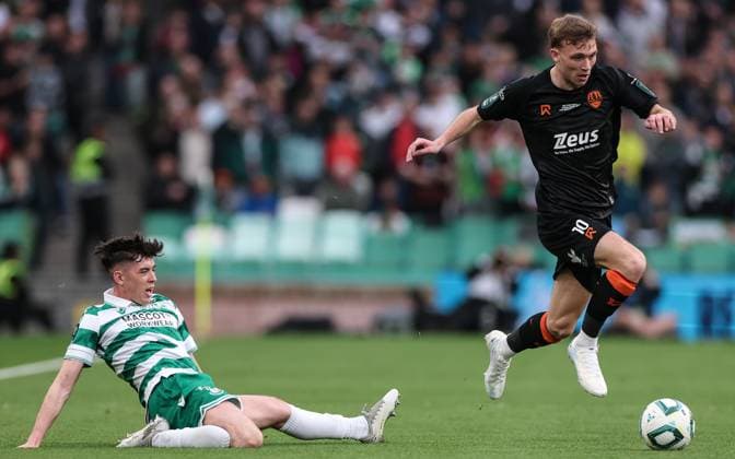 2025 Sports Direct FAI Cup Final, Aviva Stadium, Dublin 9 11 2025 Shamrock Rovers vs Cork City Shamrock Rovers Cory O Sullivan with Alex Nolan of Cork City Cory O Sullivan with Alex Nolan 9 11 2025  Copyright: x INPHO BenxBradyx BB3_0001