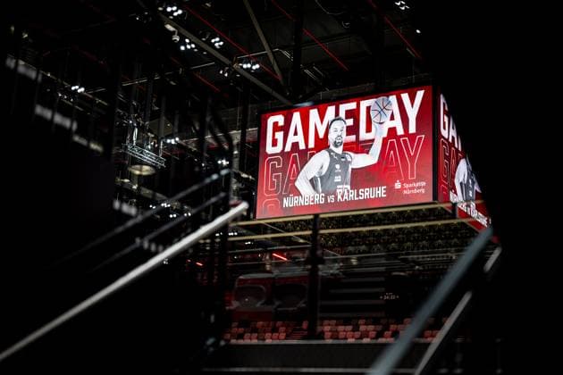 09 11 2025 Basketball Season 2025 2026 2 Bundesliga Pro A 11 Matchday Nuremberg Falcons Basketball Club NBC PS Karlsruhe Lions ThHa xthxhax Gameday powered by Sparkasse Nürnberg