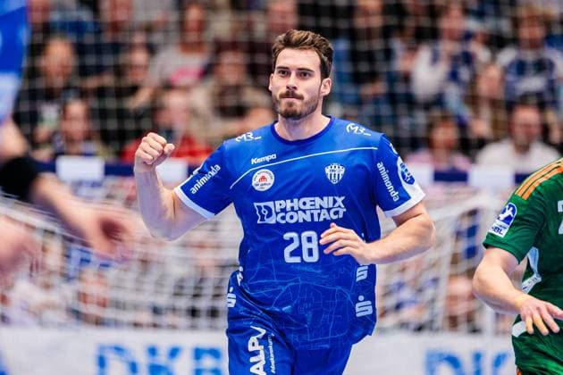 Hendrik Wagner TBV Lemgo Lippe, 28 cheers after scoring goal GER, TBV Lemgo Lippe vs TSV Hannover Burgdorf, Handball, 1 Bundesliga, Matchday 11, Season 2025 2026, 09 11 2025 GER, TBV Lemgo Lippe vs TSV Hannover Burgdorf, Handball, 1 Bundesliga, Matchday 11, Season 2025 2026, 09 11 2025 Lemgo Copyright: xEibner-Pressefoto JanxRollingerx EP_JSK