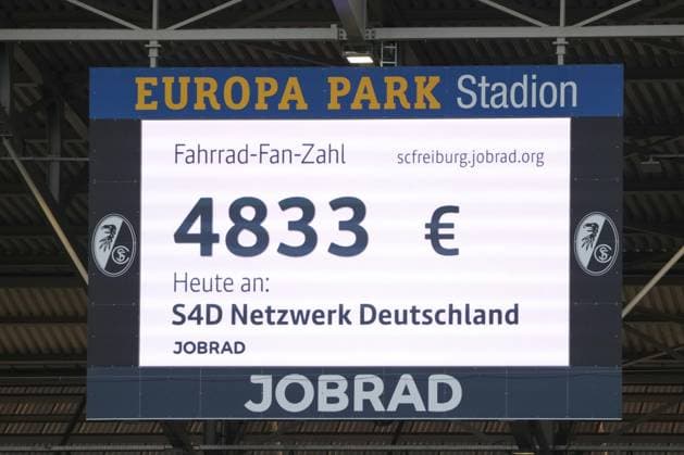 1 Bundesliga SC Freiburg vs FC St Pauli, 09 11 2025 Bicycle Fan Number 1 Bundesliga SC Freiburg vs FC St Pauli, Europa Park Stadion, 09 11 2025 DFB DFL REGULATIONS PROHIBIT ANY USE OF PHOTOGRAPHS AS IMAGE SEQUENCES AND OR QUASI VIDEO Copyright: xBEAUTIFULxSPORTS Boscox