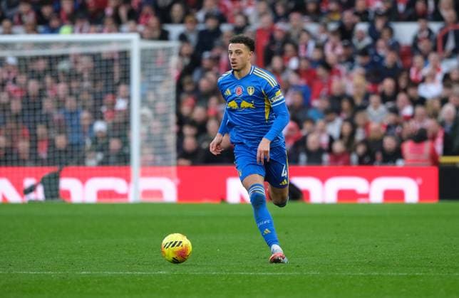 Ethan Ampadu of Leeds United runs with the ball during the Premier league football match between Nottingham Forest and Leeds United at City Ground in Nottingham. Copyright: xPaulxBonser SportsxPressxPhotox Sportspressphoto_SPR59622