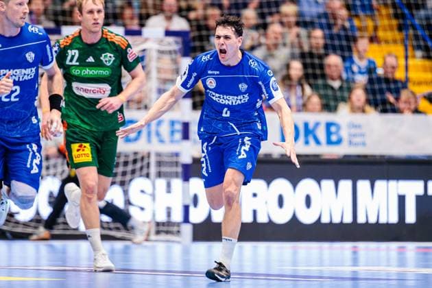Samuel Zehnder TBV Lemgo Lippe, 04 celebrates after scoring goal GER, TBV Lemgo Lippe vs TSV Hannover Burgdorf, Handball, 1 Bundesliga, Matchday 11, Season 2025 2026, 09 11 2025 GER, TBV Lemgo Lippe vs TSV Hannover Burgdorf, Handball, 1 Bundesliga, Matchday 11, Season 2025 2026, 09 11 2025 Lemgo Copyright: xEibner-Pressefoto JanxRollingerx EP_JSK