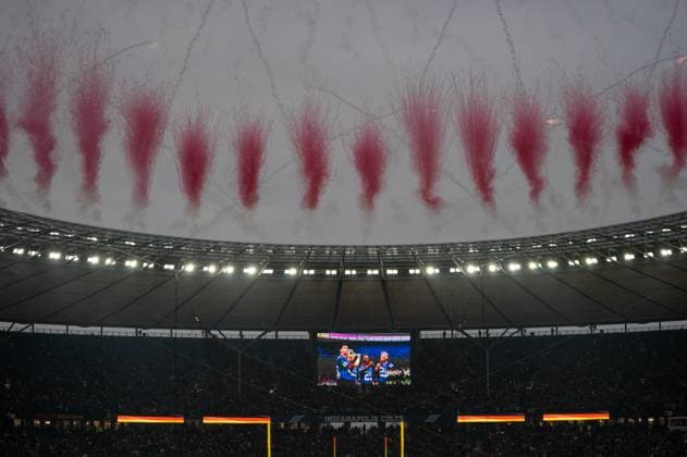 Germany, American Football, NFL, Week 10, 2025 2026, Indianapolis Colts Atlanta Falcons on 09 11 in Berlin Olympiastadion Fireworks Copyright: xSvenxHeidmannx