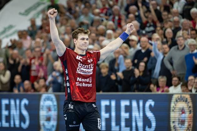 DAIKIN HBL SG Flensburg Handewitt vs. Handball Sport Verein Hamburg 09 11 25 Lukas Jørgensen Nr 25, SG Flensburg Handewitt DAIKIN HBL SG Flensburg Handewitt vs. Handball Sport Verein Hamburg, GP JOULE Arena on 09 11 25 Copyright: xBEAUTIFULxSPORTS MarioxM.xKobergx