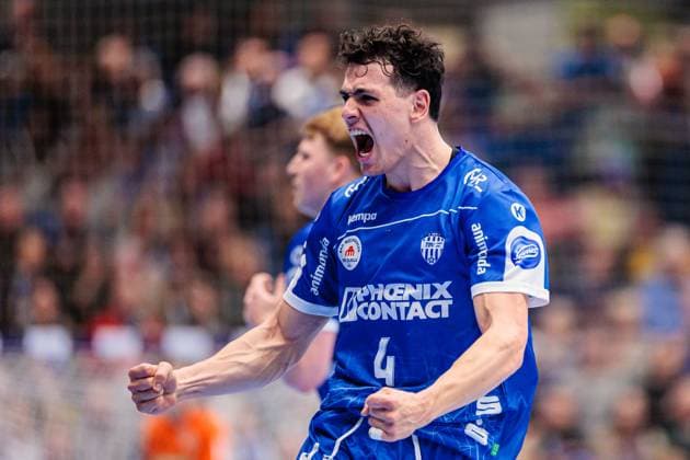 Samuel Zehnder TBV Lemgo Lippe, 04 cheers after scoring goal GER, TBV Lemgo Lippe vs TSV Hannover Burgdorf, Handball, 1 Bundesliga, Matchday 11, Season 2025 2026, 09 11 2025 GER, TBV Lemgo Lippe vs TSV Hannover Burgdorf, Handball, 1 Bundesliga, Matchday 11, Season 2025 2026, 09 11 2025 Lemgo Copyright: xEibner-Pressefoto JanxRollingerx EP_JSK