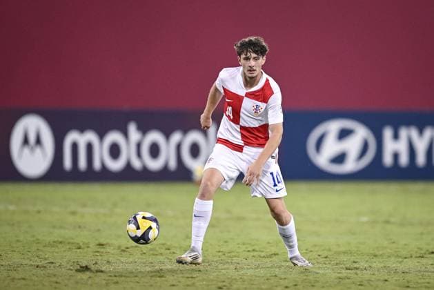 Football, Junior U 17 World Cup 2025 in Doha Qatar Preliminary round 09 11 2025 Group C Croatia Costa Rica Duje Sliskovic Croatia Union Berlin