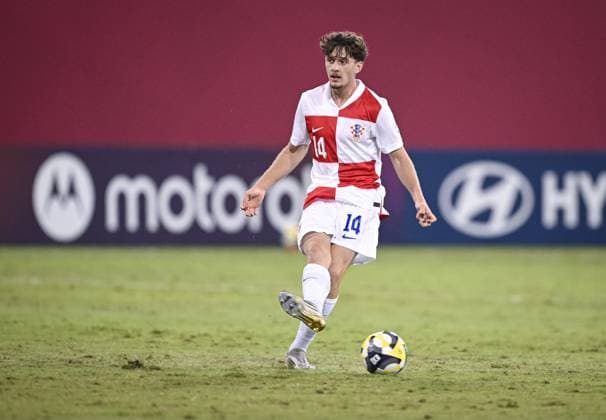 Football, Junior U 17 World Cup 2025 in Doha Qatar Preliminary round 09 11 2025 Group C Croatia Costa Rica Duje Sliskovic Croatia Union Berlin