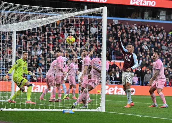 Birmingham, England, 9th November 2025. Ross Barkley of Aston Villa (not pictured) scores his sides third goal during the Aston Villa vs AFC Bournemouth Premier League match at Villa Park, Birmingham. Picture credit should read: Cody Froggatt Sportimage EDITORIAL USE ONLY. No use with unauthorised audio, video, data, fixture lists, club league logos or live services. Online in-match use limited to 120 images, no video emulation. No use in betting, games or single club league player publications. SPI_035_CF_ASTON_VILLA_V_BOURNEMOUTH SPI-4279-0035