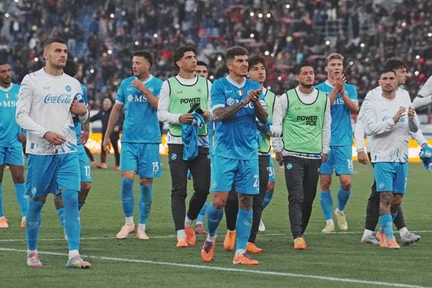 BOLOGNA, ITALY - NOVEMBER 9: players of SSC Napoli at the end of the Serie A match between Bologna FC and SSC Napoli at Stadio Dall Ara on November 9, 2025 in Bologna, Italy Copyright: xFOTOAGENZIAx